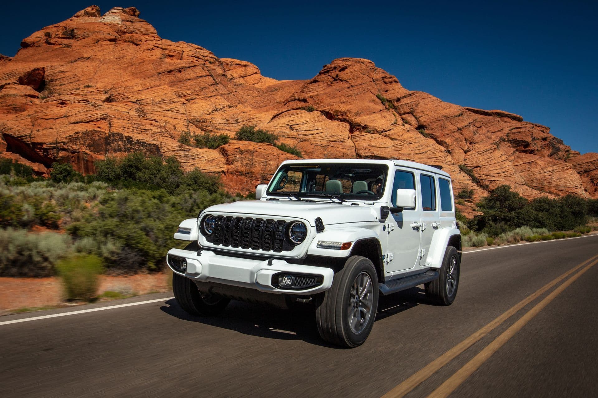 White 2025 Jeep Wrangler rental from Vegas Jeep Rentals